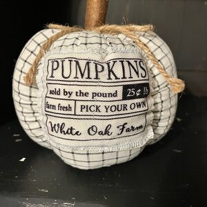 Plaid Fabric Pumpkin Decor